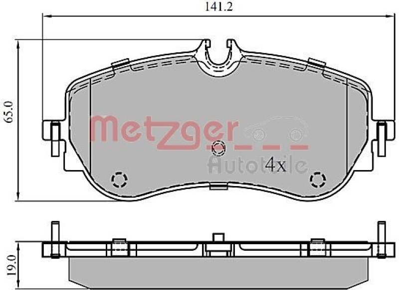 METZGER 1170905 Bremsbelagsatz, Scheibenbremse WVA 22 802