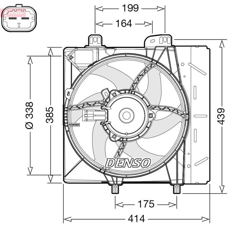 DENSO DER07011 Kühlerlüfter PEUGEOT 208 I (CA_, CC_) 1.2 1.2 (01-)