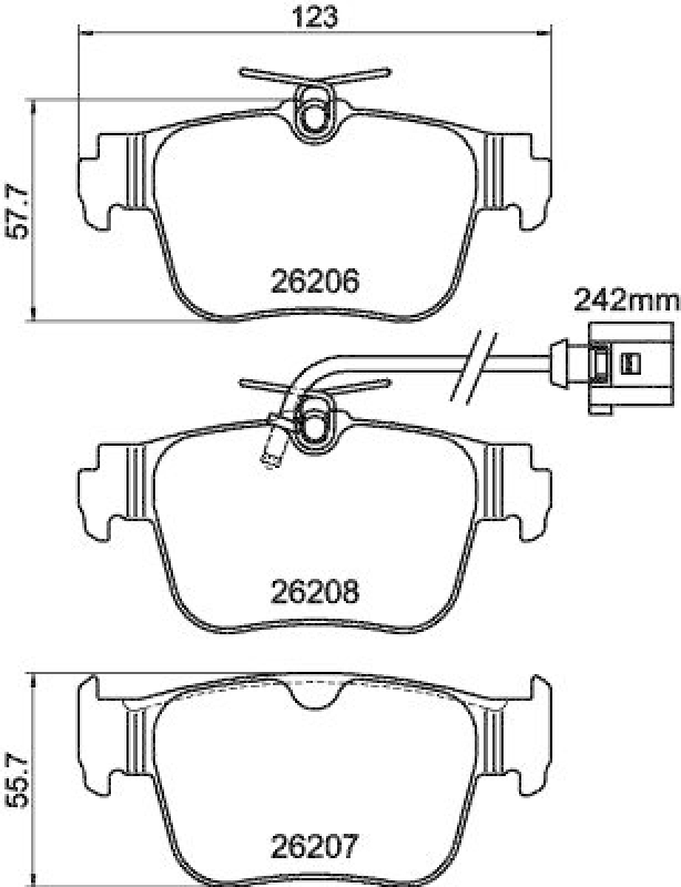 HELLA 8DB 355 044-901 Scheibenbremsbelagsatz