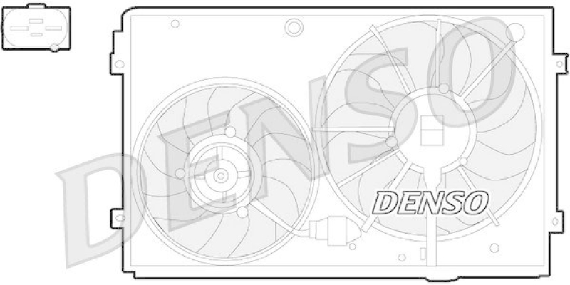 DENSO DER32011 Kühlerlüfter VW TOURAN (1T1, 1T2) 1.9 TDI (2003 - 2010)