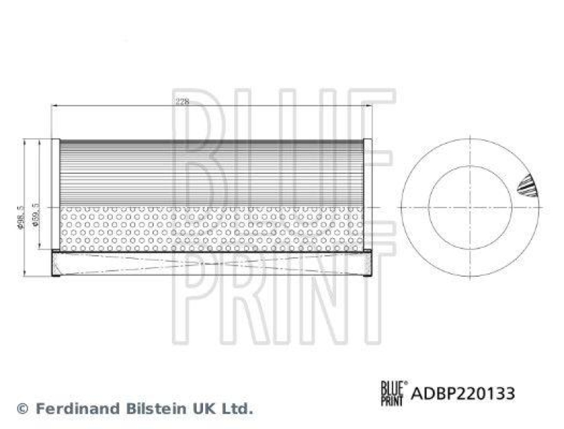 BLUE PRINT ADBP220133 Luftfilter für Mercedes-Benz PKW