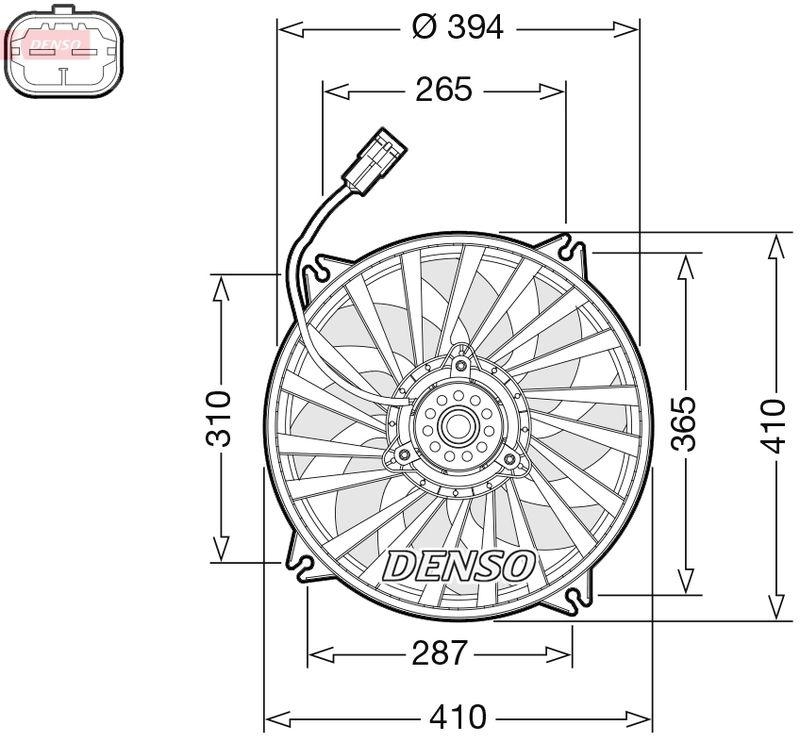 DENSO DER07012 Kühlerlüfter PEUGEOT 307 (3A/C) 1.6 16V 1.6 (00-07)