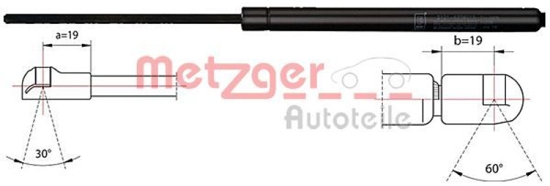 METZGER 2110449 Gasfeder, Koffer-/Laderaum für PEUGEOT