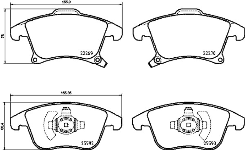 HELLA 8DB 355 025-201 Bremsbelagsatz Scheibenbremse