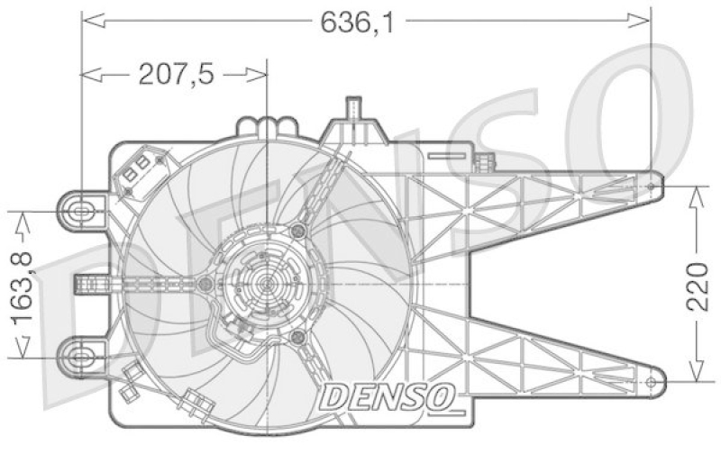 DENSO DER09015 Kühlerlüfter FIAT PUNTO (188) 1.2 60 (188.030, .050, .130, .150, .230, .250) (1999 - )