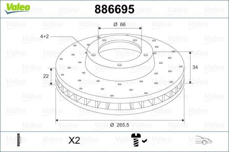 VALEO 886695 Bremsscheibe SPORT