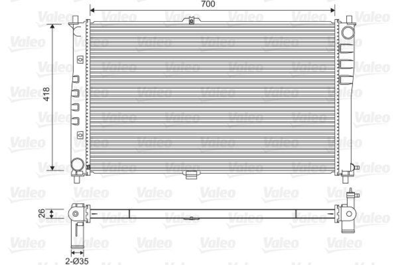 VALEO 701602 Motorkühler KIA CARNIVAL II 2.9 CRDI