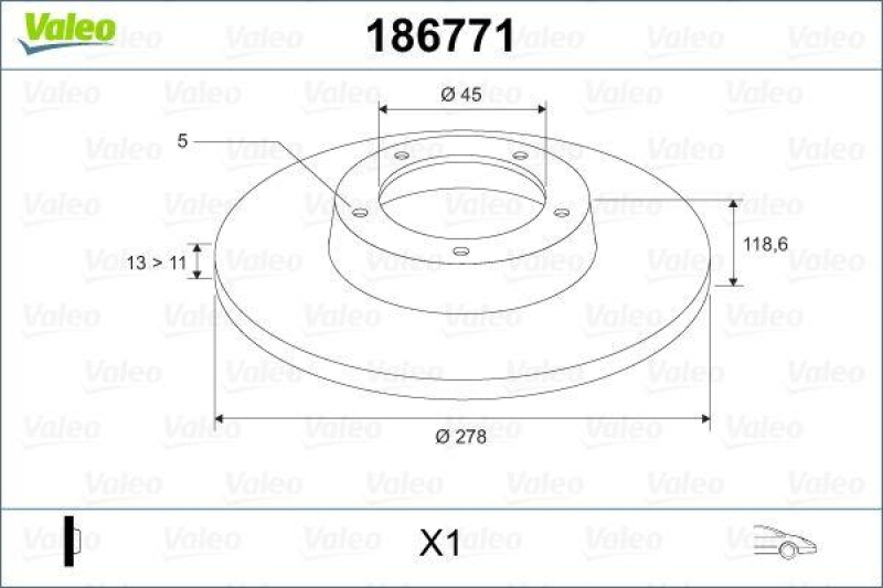 VALEO 186771 Bremsscheibe