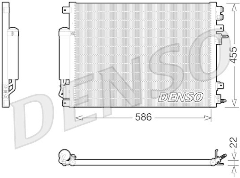 DENSO DCN06001 Kondensator A/C CHRYSLER 300 C Touring (LX) 5.7 AWD (2005 - 2010)