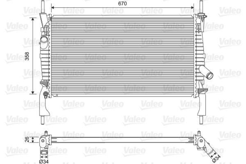 VALEO 701606 Motorkühler FORD TRANSIT 2.2 TDCI