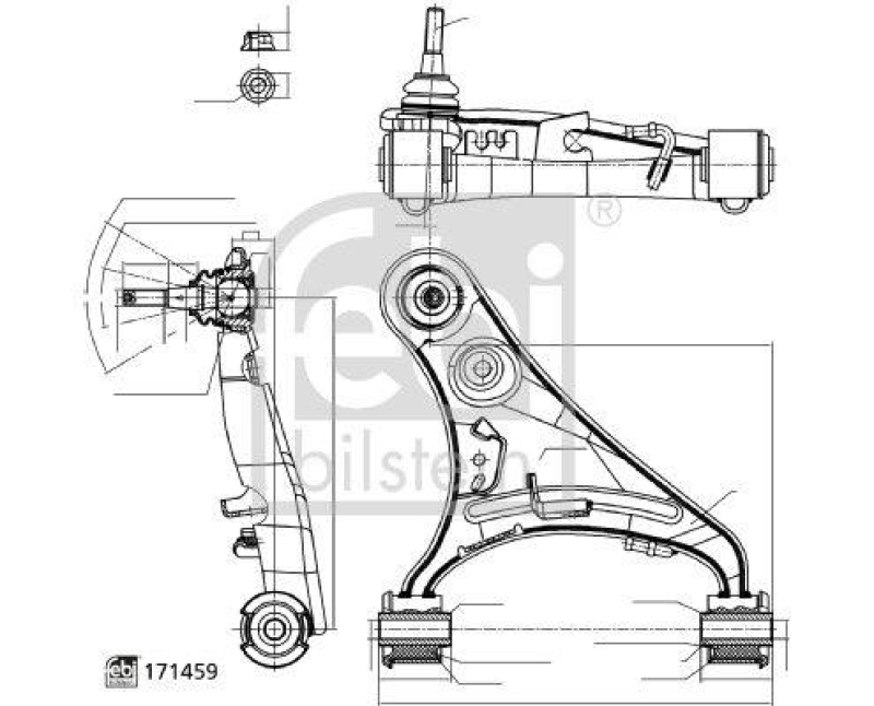 FEBI BILSTEIN 185763 Querlenker mit Lagern, Gelenk und Sicherungsmutter für Land Rover