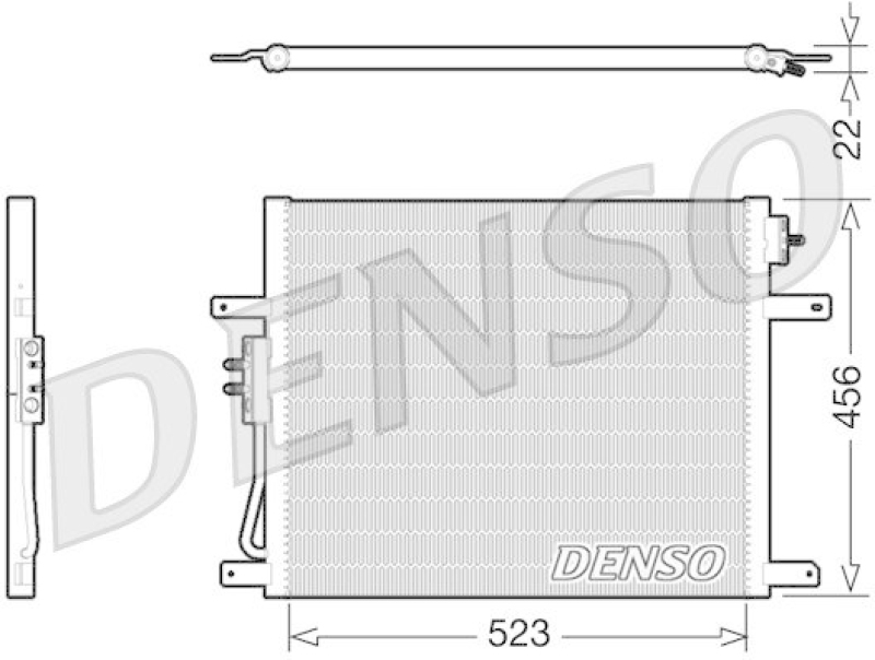 DENSO DCN06008 Kondensator A/C JEEP GRAND CHEROKEE III (WH, WK) 3.0 CRD 4x4 (2005 - 2010)