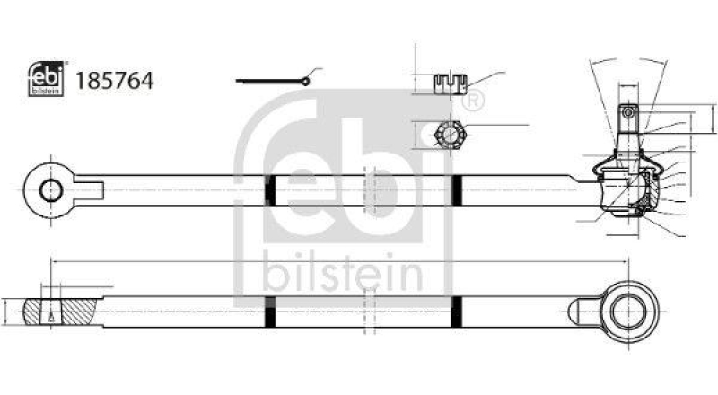 FEBI BILSTEIN 185764 Spurstangenendstück mit Kronenmutter und Splint für SUZUKI