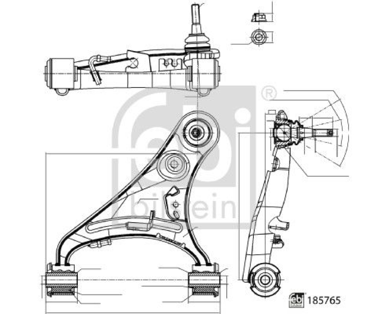 FEBI BILSTEIN 185765 Querlenker mit Lagern, Gelenk und Sicherungsmutter für Land Rover