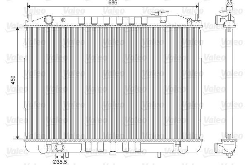 VALEO 701611 Motorkühler NISSAN KING CAB (D22) 2.5TDI