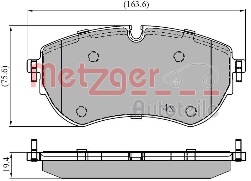 METZGER 1170921 Bremsbelagsatz, Scheibenbremse WVA 22 644