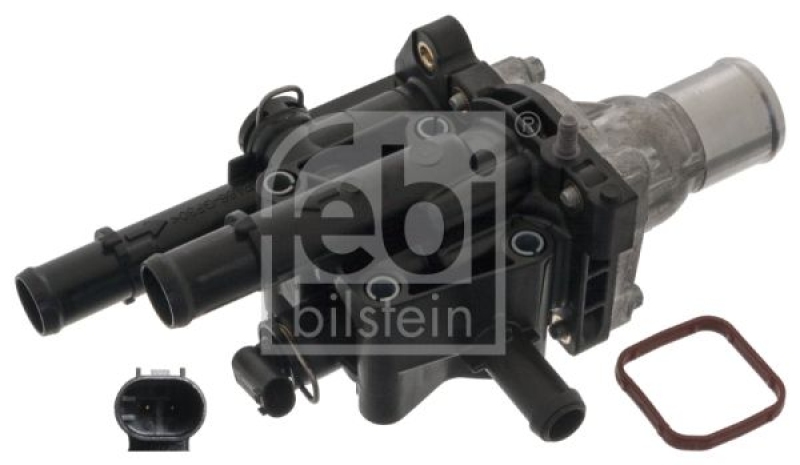 FEBI BILSTEIN 49187 Thermostat mit Gehäuse, Dichtung und Temperaturschalter für Opel