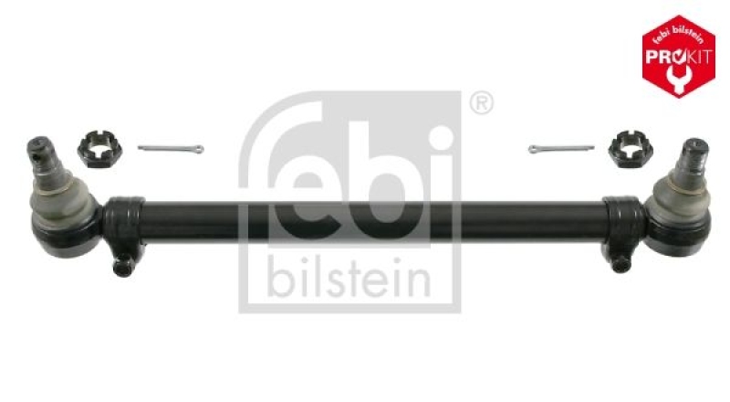 FEBI BILSTEIN 21713 Lenkstange mit Kronenmuttern und Splinten, vom 2. Lenkzwischenhebel zur gelenkten Hinterachse für Scania