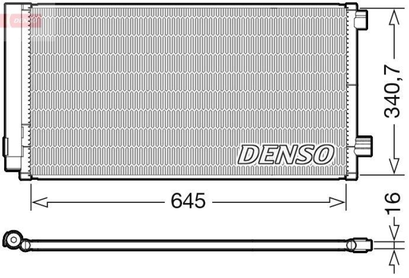 DENSO DCN06020 Kondensator A/C FIAT 500X (334_) 1.6 (14-)