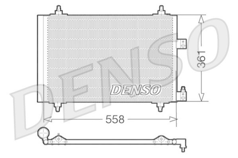 DENSO DCN07005 Kondensator A/C PEUGEOT 307 Break (3E) 2.0 HDI 110 (2002 - )