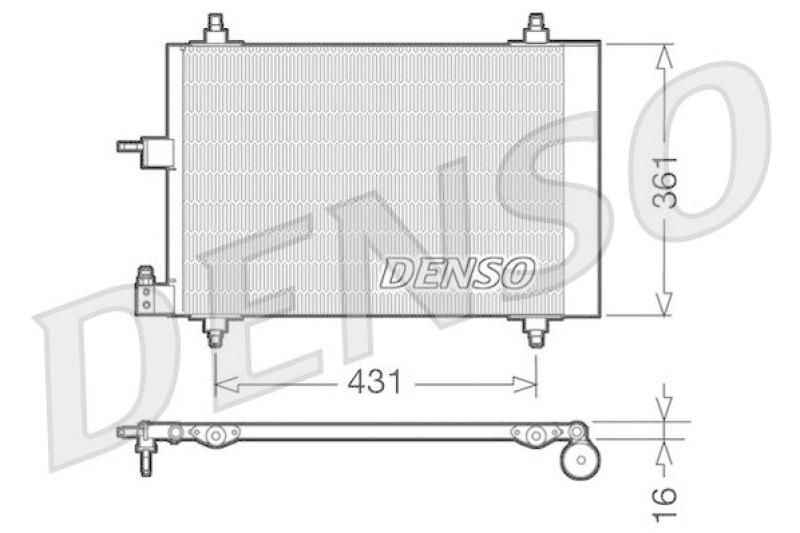 DENSO DCN07009 Kondensator A/C CITROËN BERLINGO (MF) 1.6 16V (MFNFU) (2000 - )