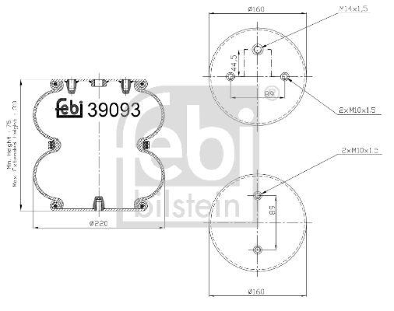 FEBI BILSTEIN 39093 Luftfederbalg für Scania