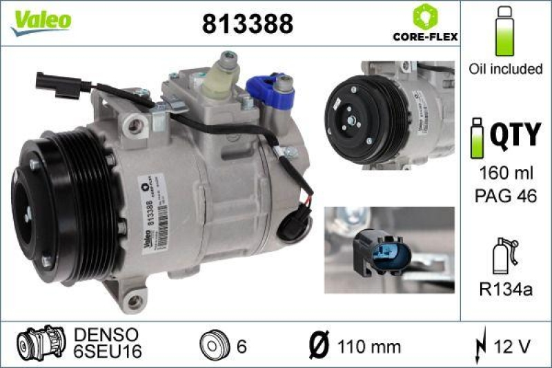 VALEO 813388 Kompressor MERCEDES Classe C & CLS & E