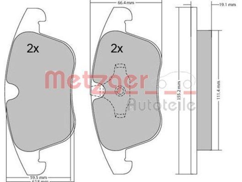 METZGER 1170035 Bremsbelagsatz, Scheibenbremse WVA 24 123