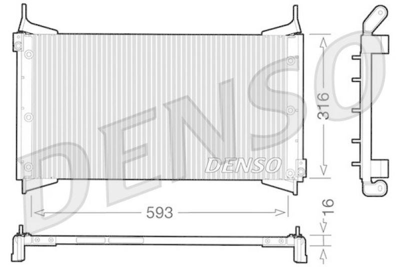 DENSO DCN09012 Kondensator A/C FIAT BRAVO I (182) 1.2 16V 80 (1998 - 2000)