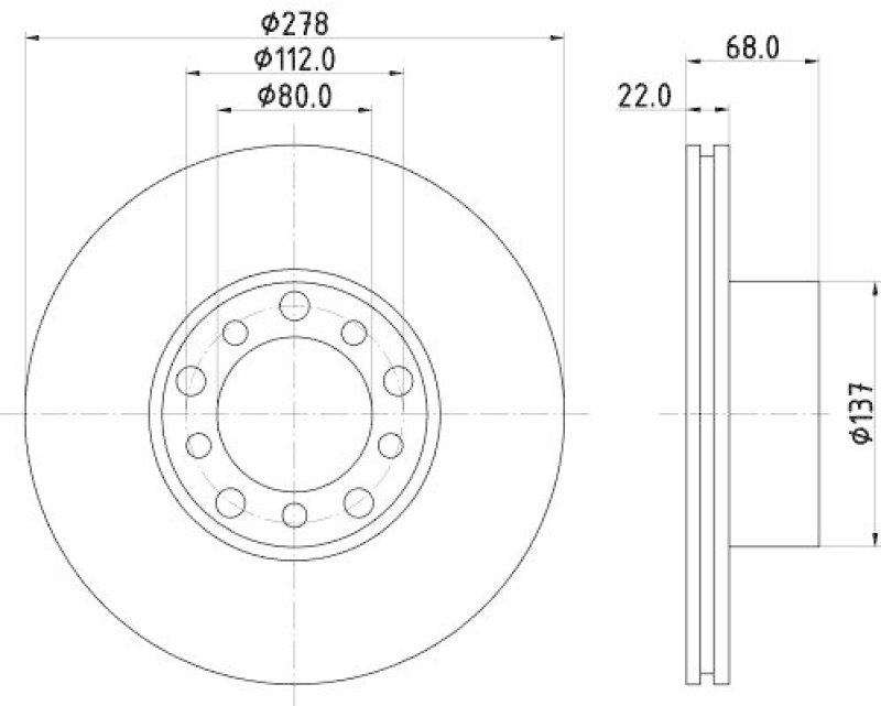 HELLA 8DD 355 100-401 Bremsscheibe 52115