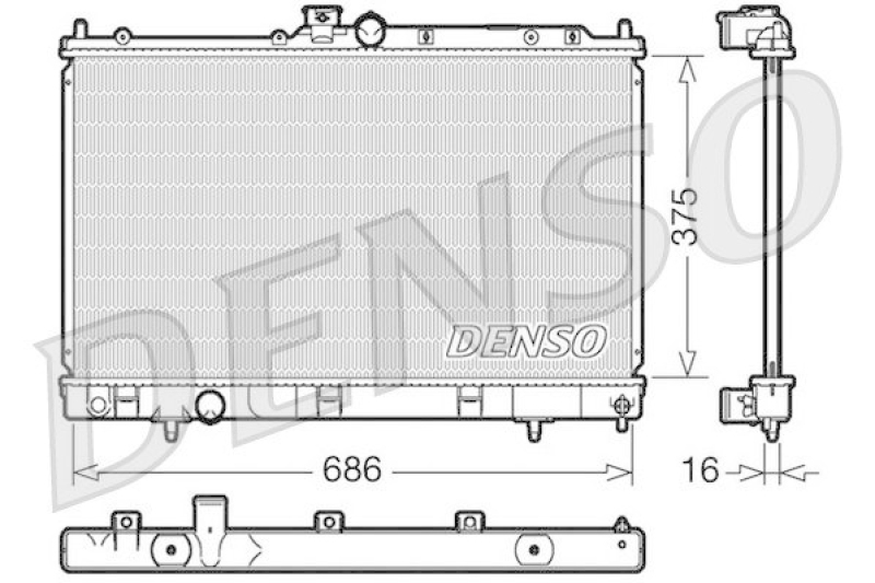 DENSO DRM45025 Kühler MITSUBISHI LANCER Estate (CS_W) 1.6 (2003 - 2008)