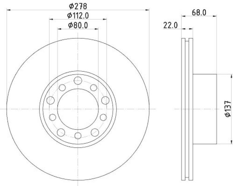 HELLA 8DD 355 100-401 Bremsscheibe 52115