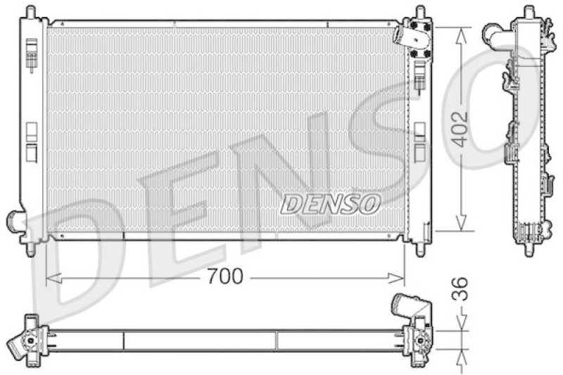 DENSO DRM45029 Kühler MITSUBISHI OUTLANDER II (CW_W) 2.2 DI-D 4WD (2007 - 2012)