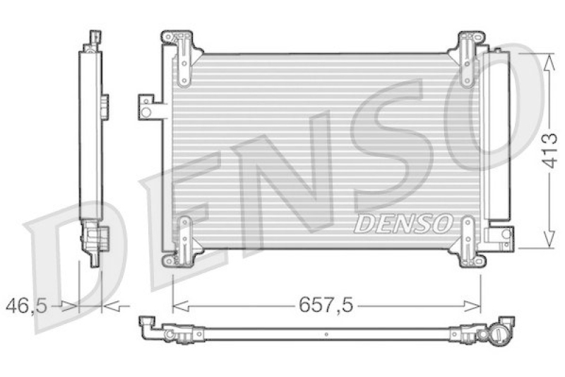 DENSO DCN09083 Kondensator A/C FIAT MULTIPLA (186) 1.6 100 16V (186AXA1A) (1999 - 2010)