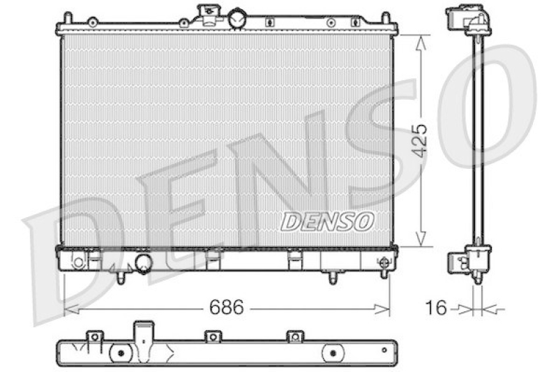 DENSO DRM45031 Kühler MITSUBISHI OUTLANDER I (CU_W) 2.0 4WD (CU2W) (2003 - 2006)