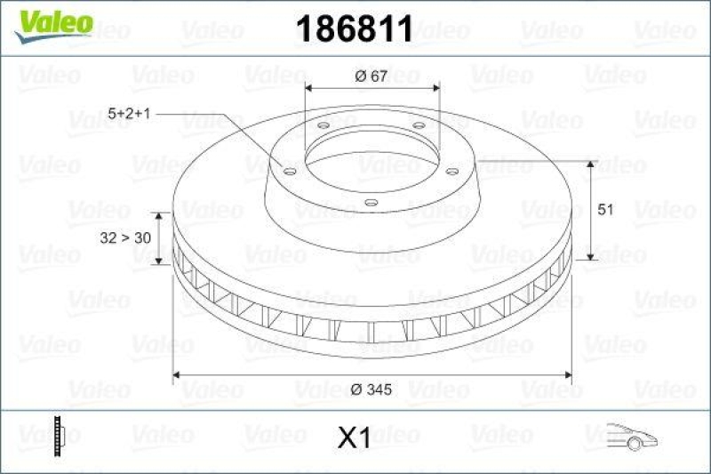 VALEO 186811 Bremsscheibe