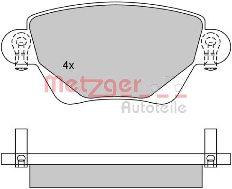 METZGER 1170096 Bremsbelagsatz, Scheibenbremse WVA 23 557