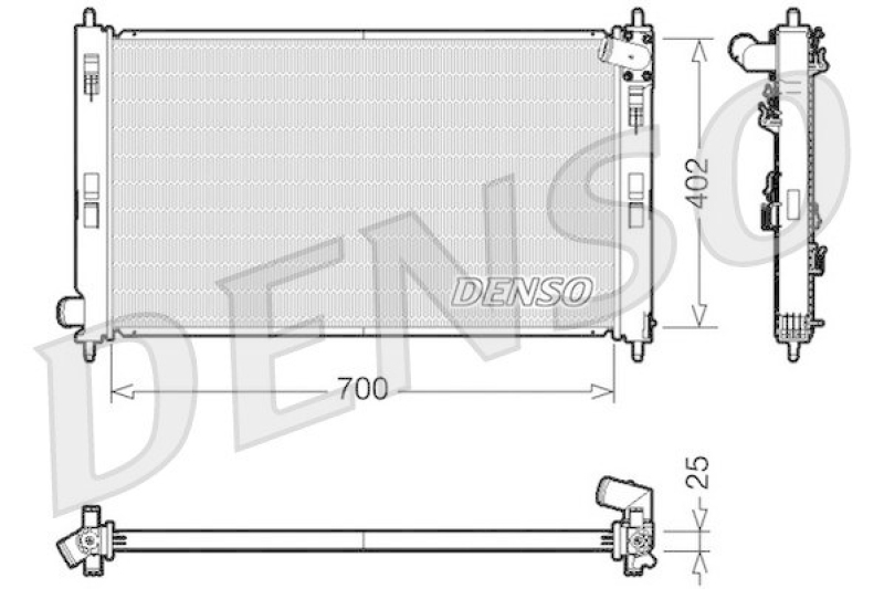 DENSO DRM45032 Kühler MITSUBISHI OUTLANDER II (CW_W) 2.2 DI-D 4WD (2007 - 2012)