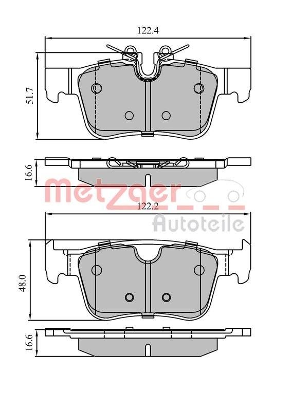 METZGER 1170939 Bremsbelagsatz, Scheibenbremse WVA 22 568