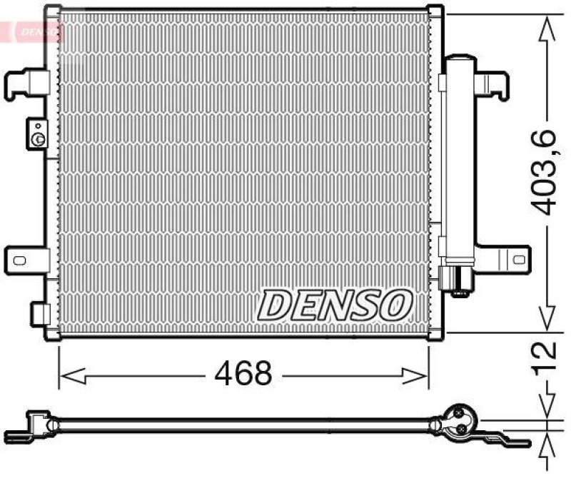 DENSO DCN09124 Kondensator A/C FIAT 124 Spider (348_) 1.4 1.4 (01-)