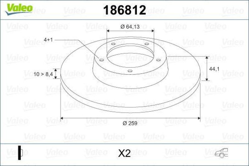 VALEO 186812 Bremsscheibe