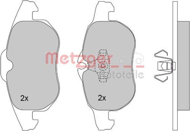 METZGER 1170100 Bremsbelagsatz, Scheibenbremse WVA 23 738