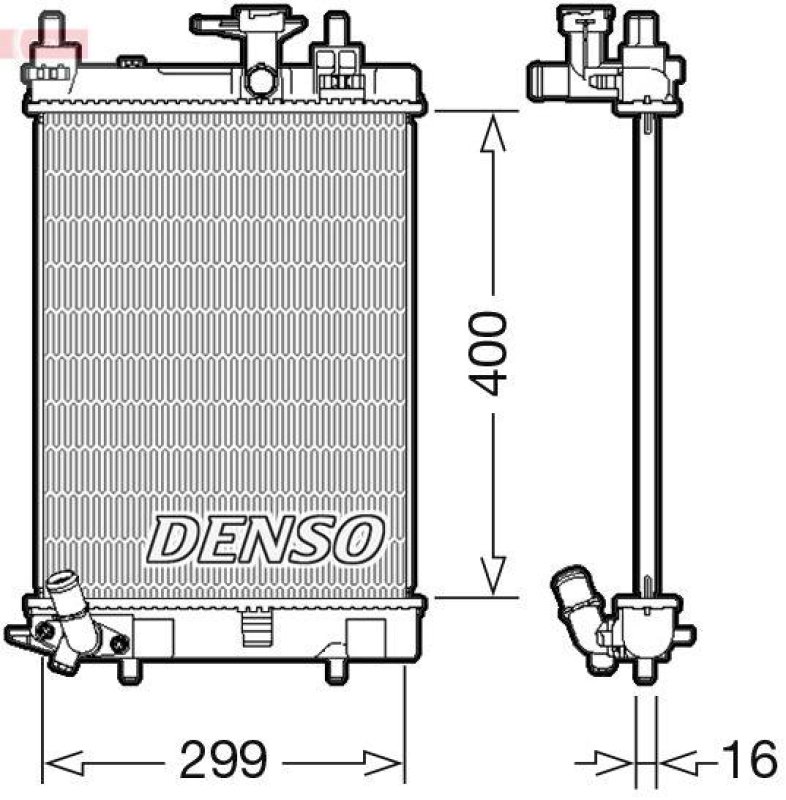 DENSO DRM35003 Kühler DAIHATSU CUORE VII (L275_, L285_, L276_) 1.0 (07- )