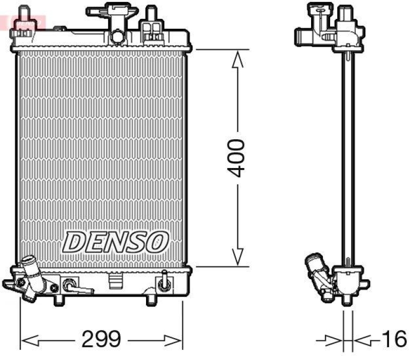 DENSO DRM35004 Kühler DAIHATSU CUORE VII (L275_, L285_, L276_) 1.0 (07- )