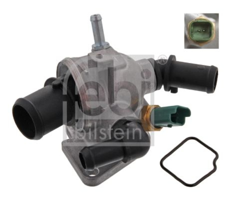 FEBI BILSTEIN 36284 Thermostatgehäuse mit Temperaturschalter und Dichtung für Fiat