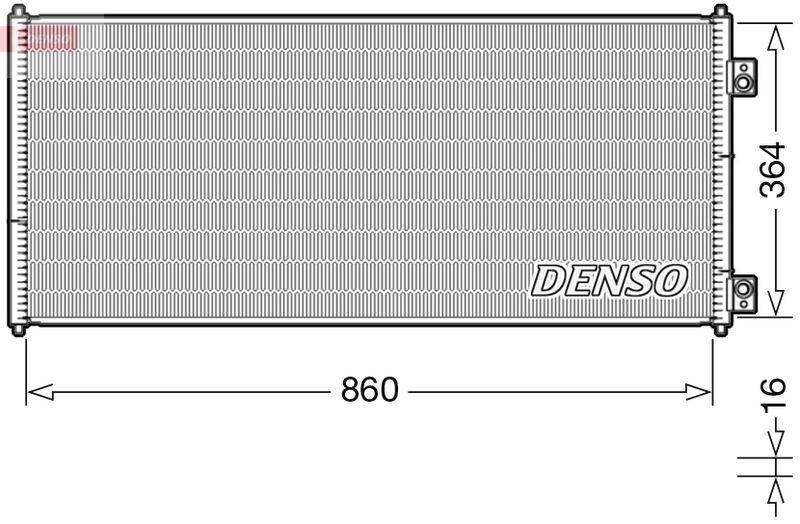 DENSO DCN10032 Kondensator FORD TRANSIT Bus (FD_ _, FB_ _, FS_ _, FZ_ _, FC_ _) 2.0 TDCi (F_F_, F_E_, F_G_) 08/2002->05/2006