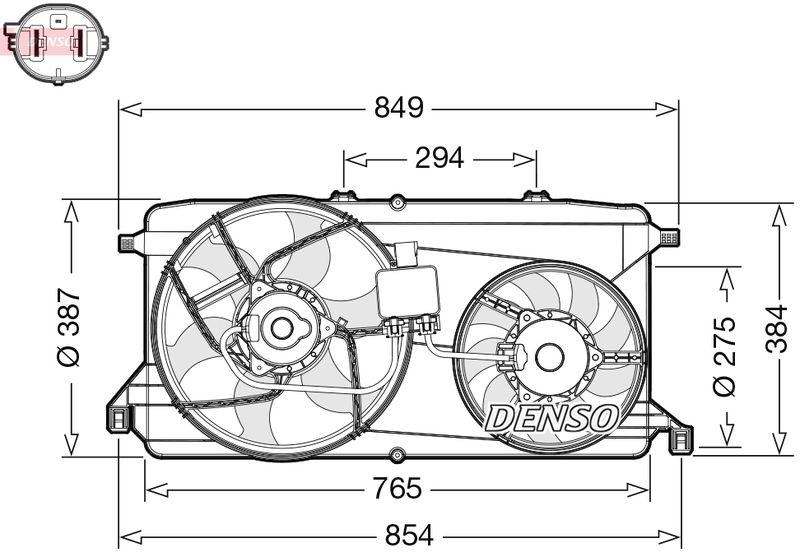 DENSO DER10009 Kühlerlüfter FORD TRANSIT Box (FA_ _) 2.2 TDCi 2.2 (01-14)