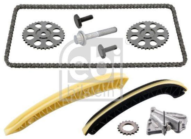 FEBI BILSTEIN 30607 Steuerkettensatz für Nockenwelle, mit Gleitschienen und Kettenspanner für VW-Audi