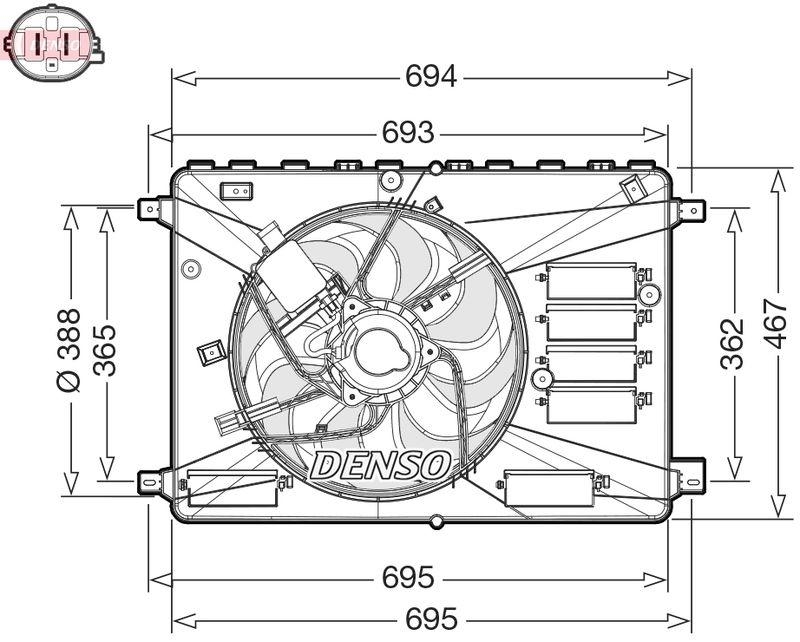 DENSO DER10010 Kühlerlüfter FORD GALAXY II (WA6) 2.0 TDCi (06-15)