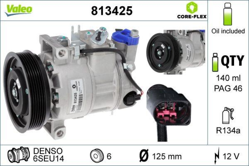 VALEO 813425 Kompressor AUDI A4, A5, A6, Q5